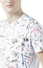 Huetrap White Mens Short Sleeve Graphic Printed Tshirt-HT17MKGRAWHT00692