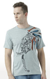 Huetrap Grey Mens Short Sleeve Graphic Printed Tshirt-HT17MKGRAGML00686