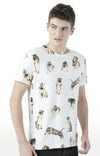 Huetrap White Mens Short Sleeve Graphic Printed Tshirt-HT17MKGRAOFW00631