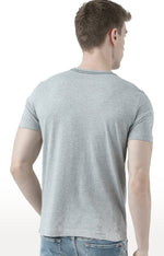 Huetrap Grey Mens Short Sleeve Graphic Printed Tshirt-HT17MKGRAGML01124