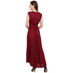 Aawari Rayon Plain Gown For Girls and Women Maroon-AM086aroon