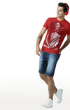 Huetrap Red Mens Short Sleeve Graphic Printed Tshirt-HT16MKGRARED00291