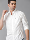 Mens Regular fit Solid White Casual Shirt