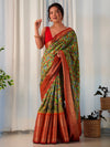 Saree Mall Women's  Blend Green Printed Designer Saree With Blouse Piece-AAVYA2102