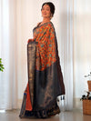 Saree Mall Women's  Blend Orange Printed Designer Saree With Blouse Piece-AAVYA2103