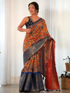 Saree Mall Women's  Blend Orange Printed Designer Saree With Blouse Piece-AAVYA2103