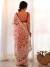 Saree Mall Women's Net Pink Embellished Designer Saree With Blouse Piece-AAVYA3103