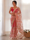 Saree Mall Women's Net Pink Embellished Designer Saree With Blouse Piece-AAVYA3103