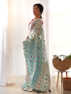 Saree Mall Women's Net Light Blue Embroidered Designer Saree With Blouse Piece-AAVYA3302