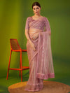 Saree Mall Women's Net Mauve Embellished Designer Saree With Blouse Piece-AAVYA3501