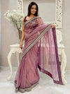 Saree Mall Women's Net Mauve Embellished Designer Saree With Blouse Piece-AAVYA5404