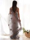 Saree Mall Women's Net Grey Embellished Designer Saree With Blouse Piece-AAVYA5601