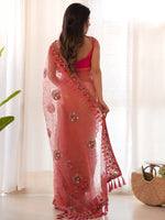 Saree Mall Women's Net Pink Embellished Designer Saree With Blouse Piece-AAVYA5605