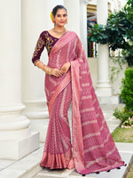 Saree Mall Women's Chiffon Mauve Embellished Designer Saree With Blouse Piece-ABHIJET5040