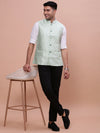 Men Woven Design Green Slim Fit Nehru Jacket-AC-1173-Green