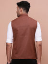 Men Solid Rust Slim Fit Nehru Jacket-AC-B-1188-Rust