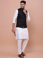 Men Solid Navy Blue Slim Fit Nehru Jacket-AC-B-1189-Navyblue