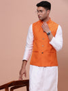 Men Solid Orange Slim Fit Nehru Jacket-AC-B-1199-Orange