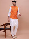 Men Solid Orange Slim Fit Nehru Jacket-AC-B-1199-Orange