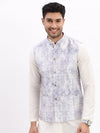 Men Printed Lavender Nehru Jacket-AD-113-Lavender