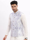 Men Printed Lavender Nehru Jacket-AD-113-Lavender