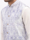 Men Printed Lavender Nehru Jacket-AD-113-Lavender