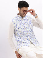 Men Printed Lavender Nehru Jacket-AD-114-Lavender