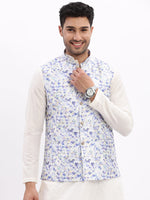 Men Printed Lavender Nehru Jacket-AD-114-Lavender