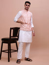 Men Solid Peach Slim Fit Nehru Jacket-AD-637-Peach