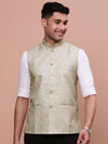 Men Solid Green Slim Fit Nehru Jacket-AD-J-203-Green