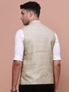 Men Solid Green Slim Fit Nehru Jacket-AD-J-203-Green