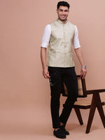 Men Solid Green Slim Fit Nehru Jacket-AD-J-203-Green