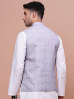 Men Solid Lavender Slim Fit Nehru Jacket-AD-J-203-Lavender