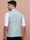 Men Solid Green Slim Fit Nehru Jacket-AD-J-204-Green