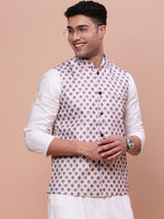 Men Solid Pink Slim Fit Nehru Jacket-AD-J-204-Pink