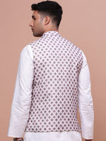 Men Solid Pink Slim Fit Nehru Jacket-AD-J-204-Pink