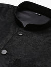 Men Woven Design Black Slim Fit Nehru Jacket-AD-J-309-Black