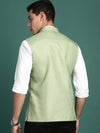 Men Solid Green Slim Fit Nehru Jacket-AD-J-455-Green