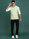 Men Solid Green Slim Fit Nehru Jacket-AD-J-455-Green