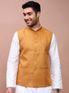 Men Solid Mustard Slim Fit Nehru Jacket-AD-J-455-Mustard