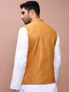 Men Solid Mustard Slim Fit Nehru Jacket-AD-J-455-Mustard