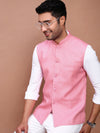 Men Solid Pink Slim Fit Nehru Jacket-AD-J-455-Pink