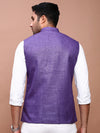 Men Solid Purple Slim Fit Nehru Jacket-AD-J-455-Purple