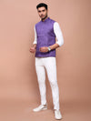 Men Solid Purple Slim Fit Nehru Jacket-AD-J-455-Purple