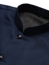 Men Solid Blue Slim Fit Nehru Jacket-AD-J-510-Blue