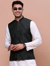 Men Solid Charcoal Slim Fit Nehru Jacket-AD-J-510-Charcoal