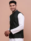 Men Solid Charcoal Slim Fit Nehru Jacket-AD-J-510-Charcoal