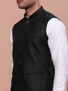 Men Solid Charcoal Slim Fit Nehru Jacket-AD-J-510-Charcoal