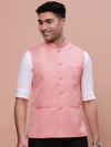 Men Solid Peach Slim Fit Nehru Jacket-AD-J-510-Peach