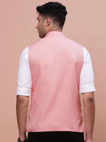 Men Solid Peach Slim Fit Nehru Jacket-AD-J-510-Peach